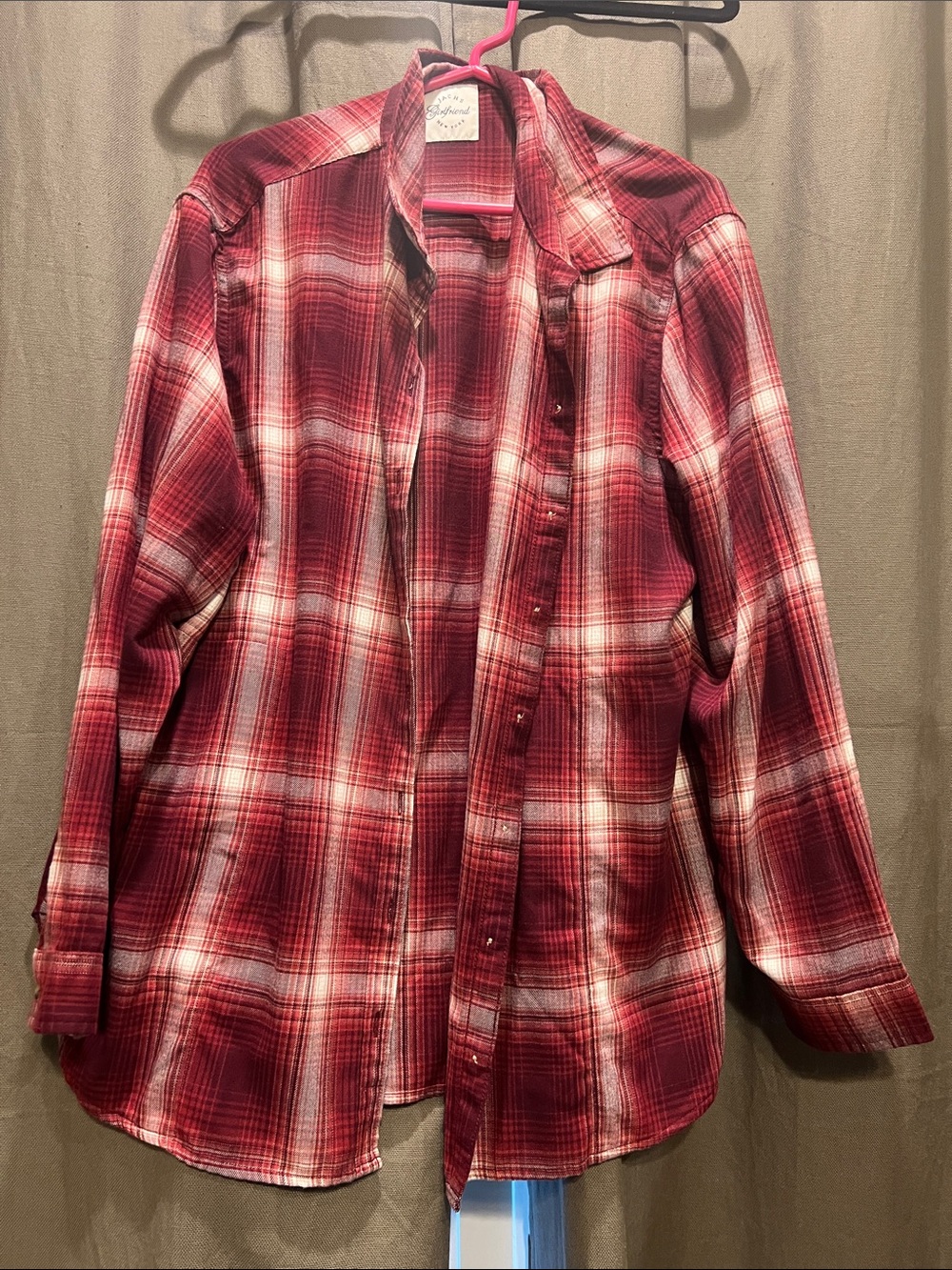 JACHS Girlfriend Red Plaid Button-Up Shirt Jacket